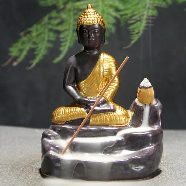 backflow incense burner buddha